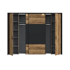 Armoire avec passe-partout Jabim noir/chêne
