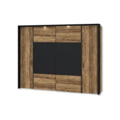 Armoire avec passe-partout Jabim noir/chêne