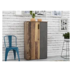 Armoire à chaussures Boots old wood/gris foncé