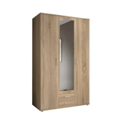 Armoire Karl - 3 portes et 2 tiroirs chêne sonoma