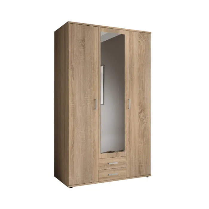 Armoire Karl - 3 portes et 2 tiroirs chêne sonoma