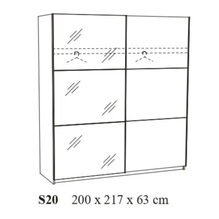 Armoire Lola 2 portes coulissantes S20