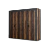 Armoire 4 portes Attalyar bois vintage/gris