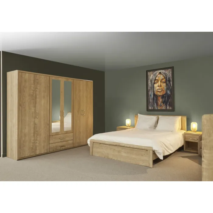 Armoire 6 portes Cara caramel oak