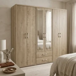 Armoire 6 portes Cara caramel oak