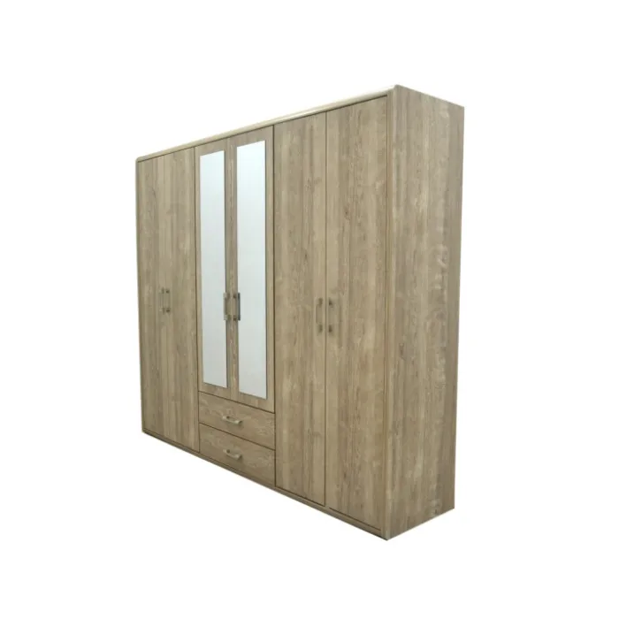 Armoire 6 portes Cara caramel oak