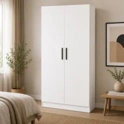 Armoire 2 portes 80 cm blanc R8012