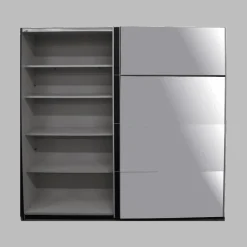 Armoire 2 portes coulissantes Beta noir 180 cm