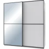 Armoire 2 portes coulissantes avec miroir 180 cm décor blanc, ULM