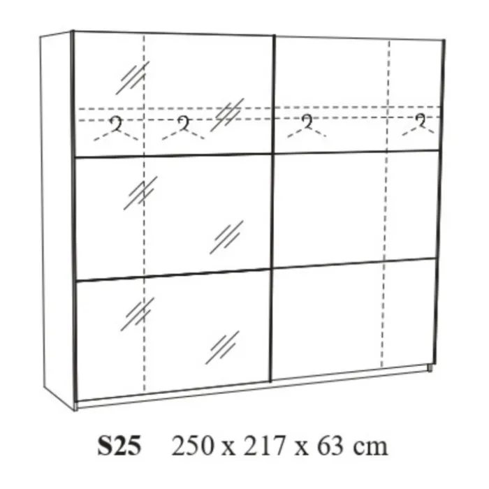 Armoire 2 portes coulissantes Lola 250 cm