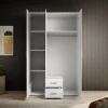 Armoire 3 portes Karl blanche avec miroir