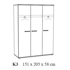Armoire 3 portes Lola K3