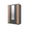 Armoire 3 portes Luebeck graphite/ aspect clayette artisan