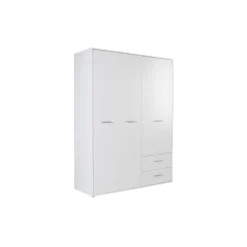 Armoire 3 portes Mokkaris blanc mat