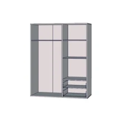 Armoire 3 portes Mokkaris blanc mat