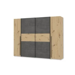 Armoire 2 portes Narago chêne artisan/béton