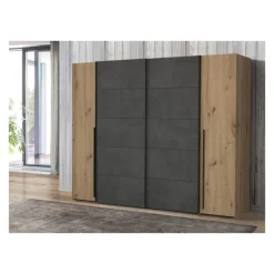 Armoire 2 portes Narago chêne artisan/béton