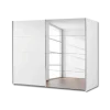 Armoire 2 portes Orbit/Belluno blanc neige/alu brossé