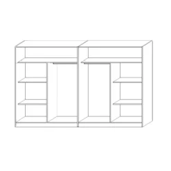 Armoire 2 portes Orbit/Belluno blanc neige/alu brossé