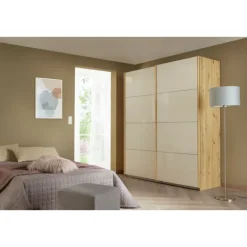 Armoire 2 portes Quadra chêne artisan