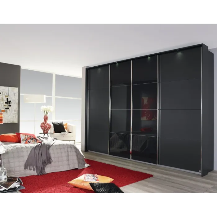 Armoire 4 portes Syncrono gris métal