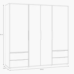 Armoire 4 portes + 4 tiroirs Orkney