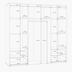 Armoire 4 portes + 4 tiroirs Orkney