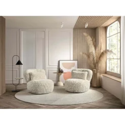 Badesi - Fauteuil Beige / blanc