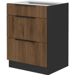 Bas 60 cm Casserolier Monza noyer