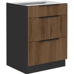 Bas 60 cm Casserolier Monza noyer