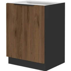 Bas 60 cm 1 porte Monza noyer