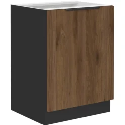 Bas 60 cm 1 porte Monza noyer