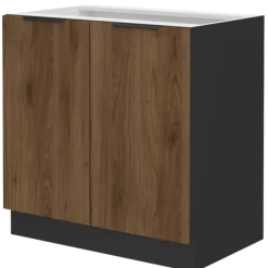 Bas 80 cm 2 portes Monza noyer