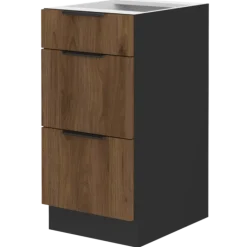 Bas 60 cm 3 tiroirs Monza noyer