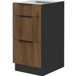 Bas 60 cm 3 tiroirs Monza noyer
