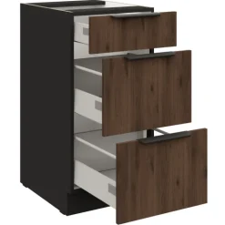 Bas 60 cm 3 tiroirs Monza noyer