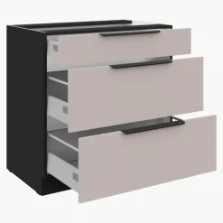 Bas 3 tiroirs 80 cm Arona - sans plan de travail