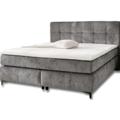 Beatrice - Lit box complet 180 x 200 cm Chenille gris