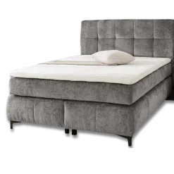 Beatrice - Lit box complet 140 x 200 cm Chenille gris