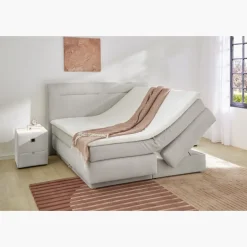Boxspring complet Simone tissu beige clair 180 x 200 cm