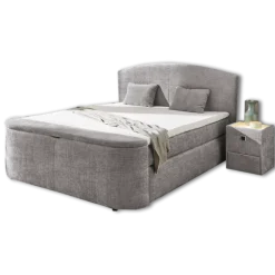 Boxspring Pia 180 cm en tissu gris clair