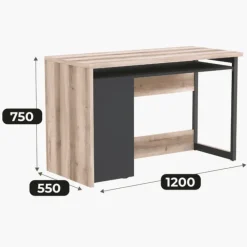 Bureau Bowie décor sarnia/ carbone