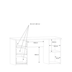 Bureau Net chêne et blanc