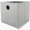 Caisson en tissu gris cotelé 003755