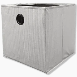 Caisson en tissu gris cotelé 003755