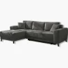 Canapé convertible Beverly chenille gris foncé
