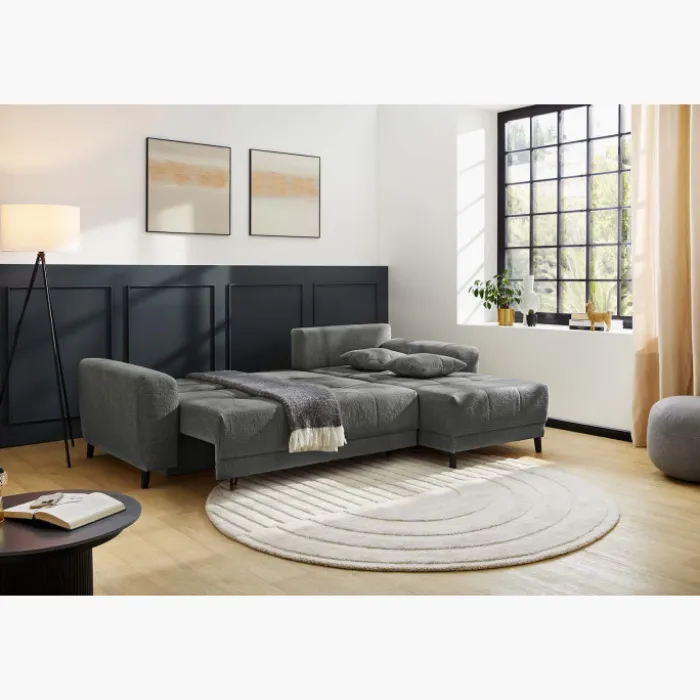 Canapé convertible Beverly chenille gris foncé