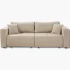 Canapé convertible chenille beige