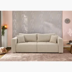 Canapé convertible chenille beige