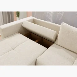 Canapé convertible chenille beige
